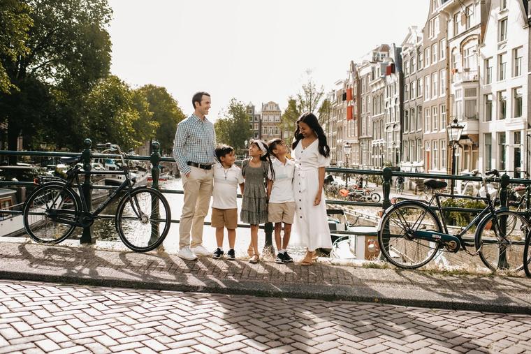 Familien Rey sammen i Amsterdam i 2019.