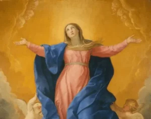 Freskomaleri af Jomfru Marias optagelse i himlen i San Petronio-basilikaen i Bologna.
