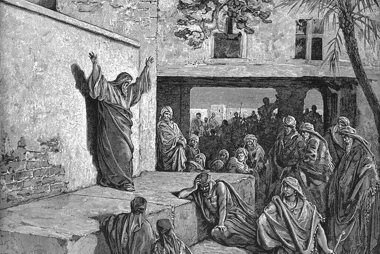 Gustave Dorés illustration af Mika, der formaner israelitterne til at omvende sig