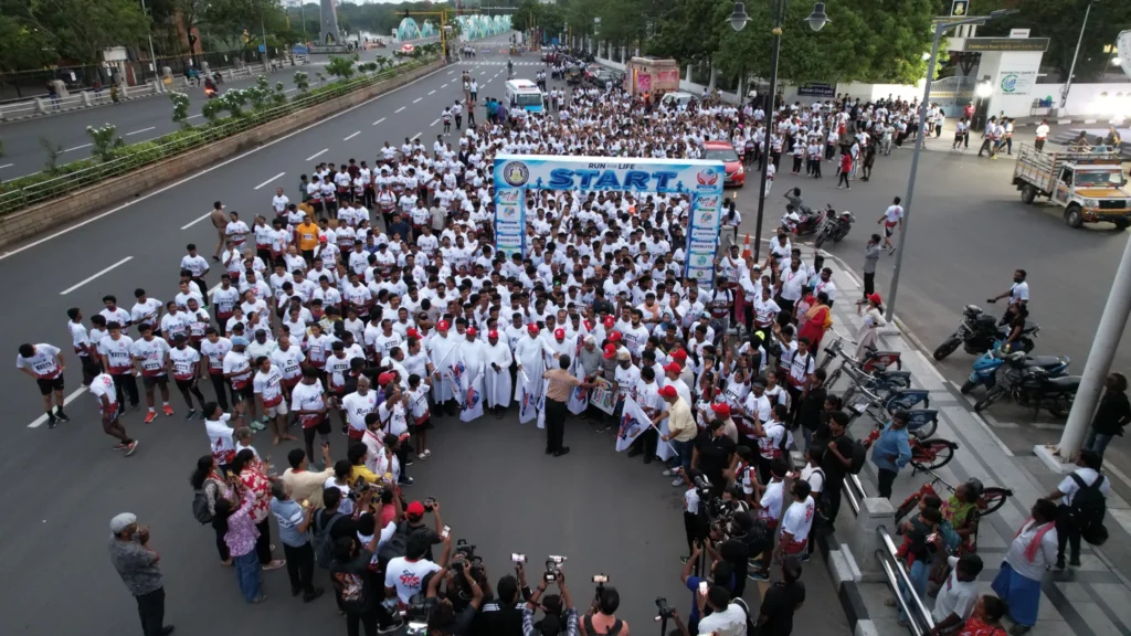 Deltagere ved Indiens femte nationale March for Life i Chennai.