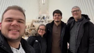 Familien Moreira Rocha: Ricardo, María Elena, Enrique og Wilson.
