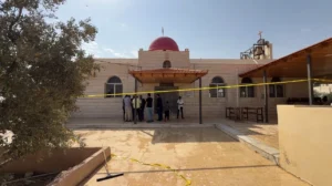 Sankt Georgs græsk-ortodokse kirke i Hamoud i det sydlige Jordan efter angrebet