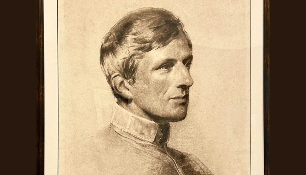 Portræt af den unge St. John Henry Newman på Cathedral High School i Houston