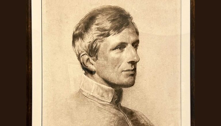 Portræt af den unge St. John Henry Newman på Cathedral High School i Houston