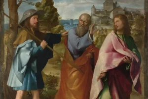 Altobello Melones maleri The Road to Emmaus, malet omkring 1516–1517.